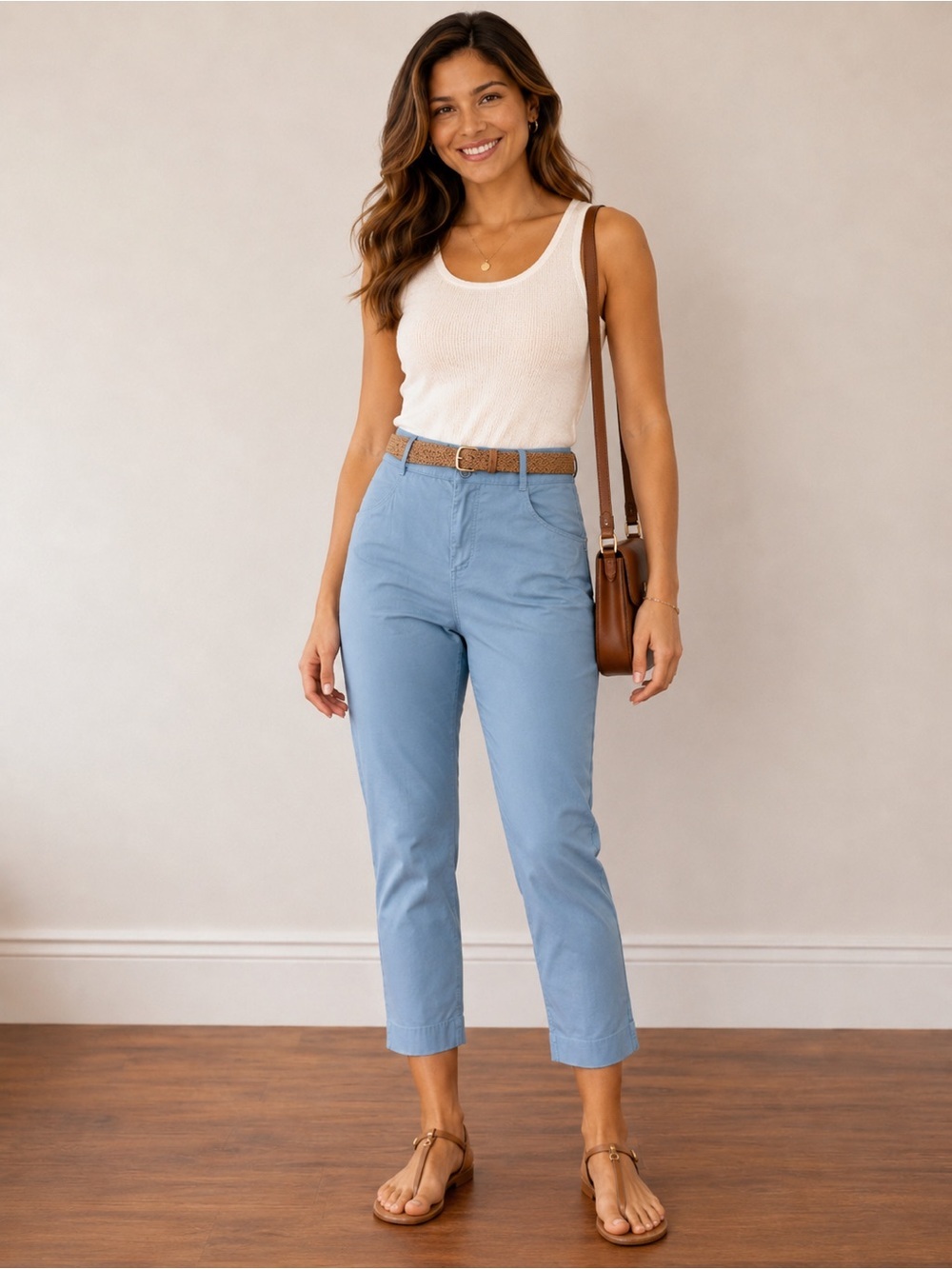 LOFT Straight Crop Pants Light Blue size 8